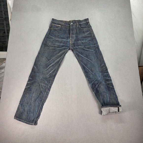 VTG Levis 501 Jeans Mens Blue Selvedge LVC Honeycomb Whiskers Fits 28x30